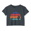 Women’s Crop Top — Retro Desert Sunset Cactus Festival Tee