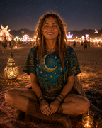 Mystical Forest Moon Crop Tee — Celestial Mushroom Nightscape