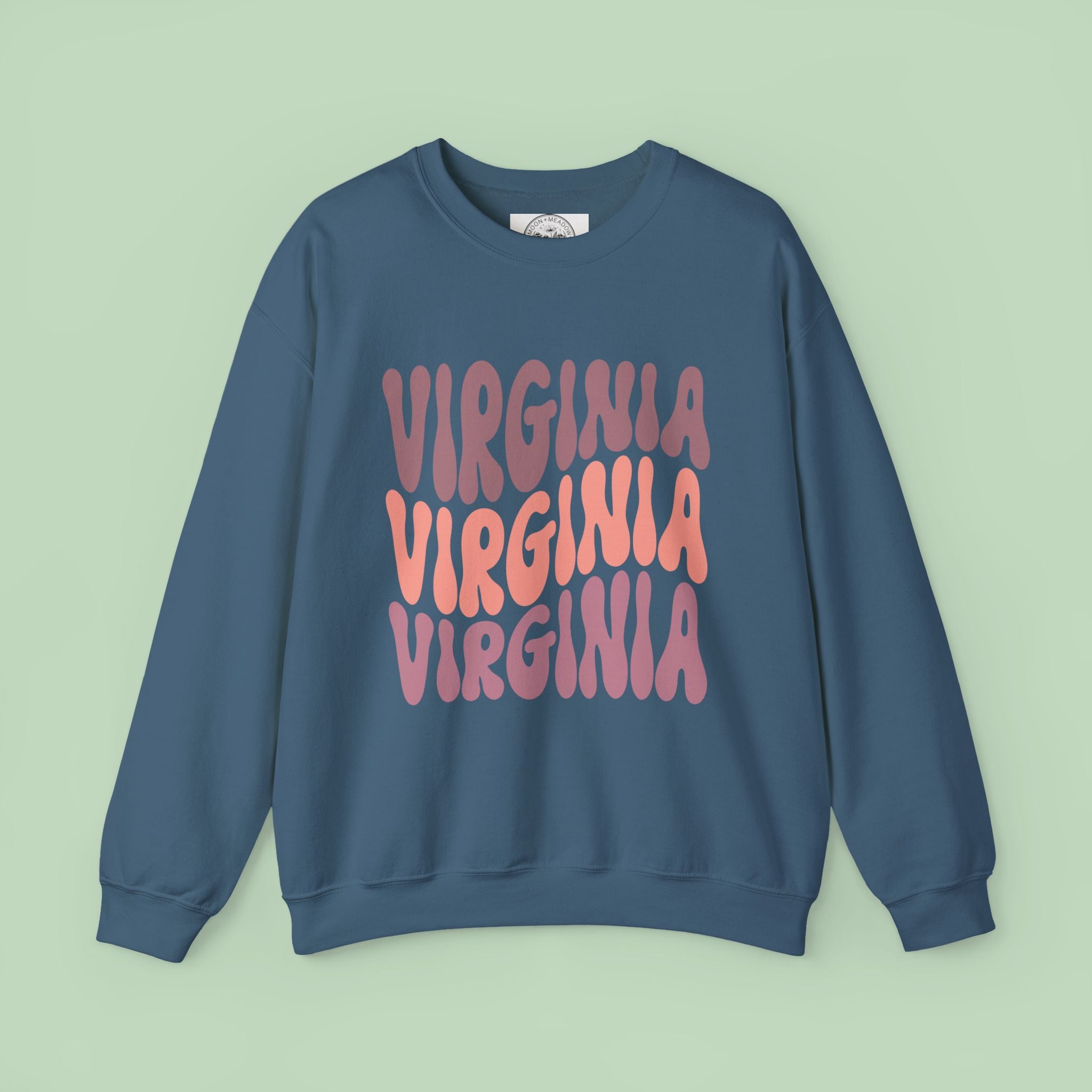 Virginia Retro Stack sweatshirt | State name vintage script crewneck