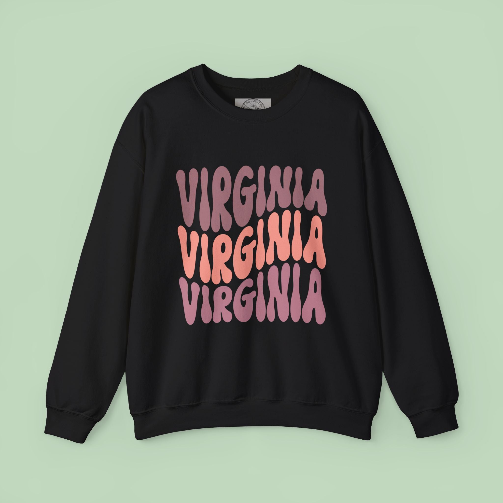 Virginia Retro Stack sweatshirt | State name vintage script crewneck