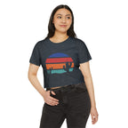 Women’s Crop Top — Retro Desert Sunset Cactus Festival Tee