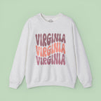 Virginia Retro Stack sweatshirt | State name vintage script crewneck