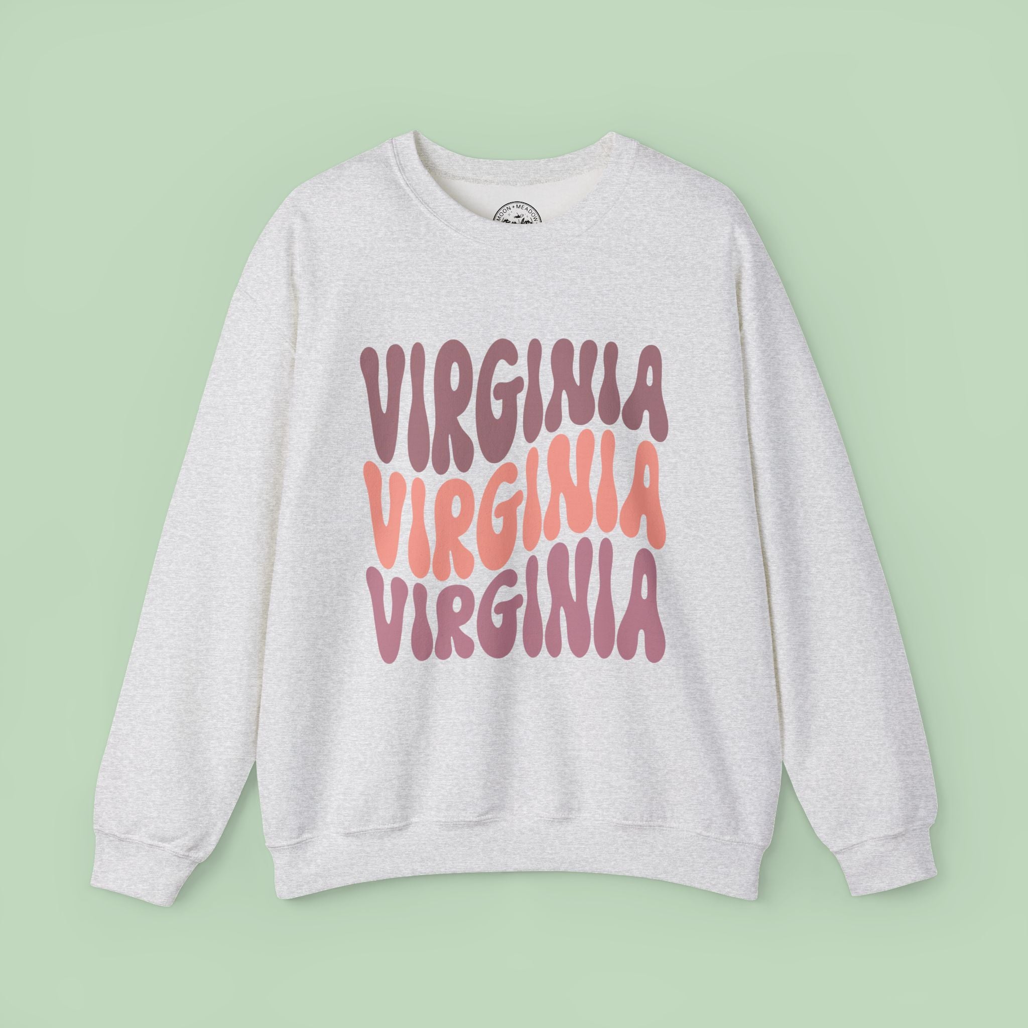 Virginia Retro Stack sweatshirt | State name vintage script crewneck